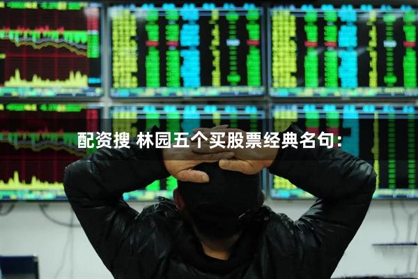 配资搜 林园五个买股票经典名句：